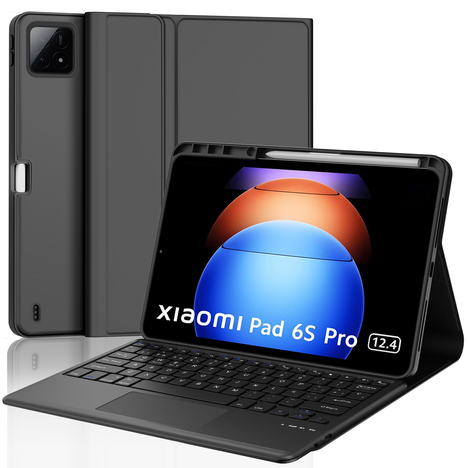 IVEOPPE Teclado con Touchpad para Xiaomi Pad 6S Pro 12.4, Funda